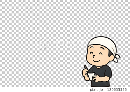 拉麵店經理接單的插圖 129635336