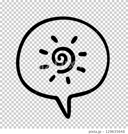シンプルな太陽のふきだし漫符イラスト 129635648