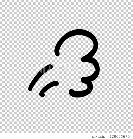 シンプルな逃げる漫符イラスト シンプルな逃げる漫符イラスト 129635670