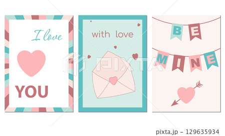 set of valentines day cards 129635934