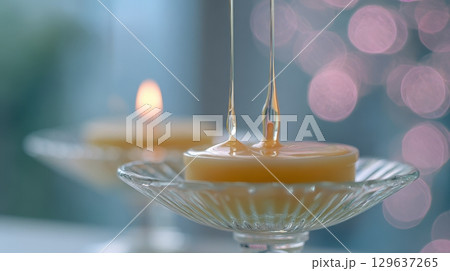 Dreamy wax textures and candlelight in a calm, slow-living inspired setting. 129637265
