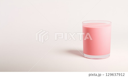 Modern lifestyle stock image of candle in guava tone perfect for e-commerce or advertising use 129637912