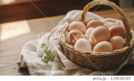 Cozy farmhouse interior with organic textures and authentic slow-living aesthetic perfect for culinary or decor branding 129638195