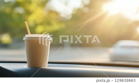 Healthy on-the-go meal concept with neutral minimal design and natural tones 129638663