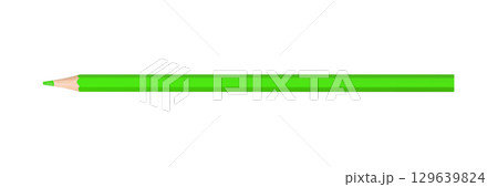 green colored pencil isolated on white background 129639824