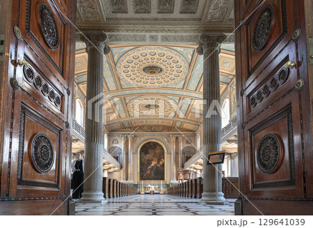 the interior of the Chapel of St Peter & St Paul, is known for its neoclassical interior. 129641039