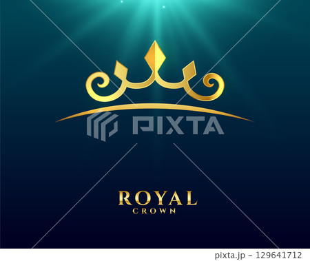 creative royal golden crown background with light effect 129641712