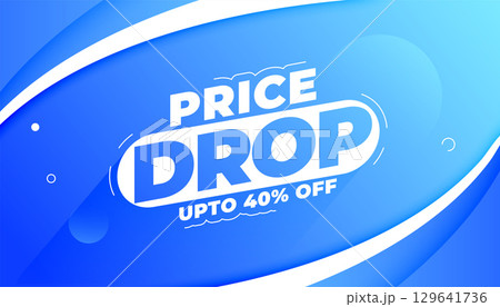 price drop sale banner for online store marketing 129641736