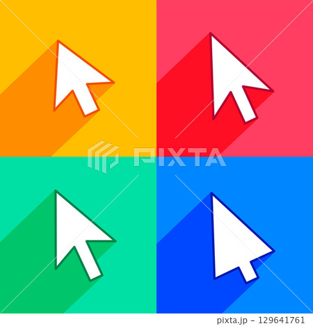 set of computer arrow symbol in four color set of computer arrow symbol in four color 129641761