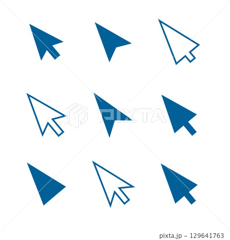collection of flat mouse cursor pointer element sign design 129641763