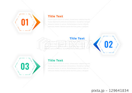 three step infographic process chart template design 129641834
