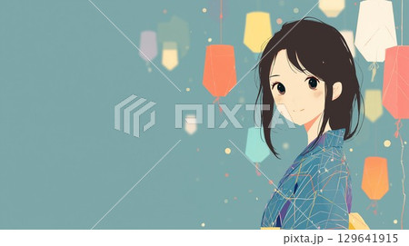 浴衣の女の子 129641915