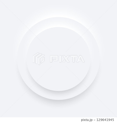 geometric round frame on white background neumorphic style 129641945