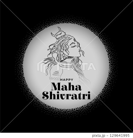 happy maha shivratri festival of lord shiva greeting background 129641995