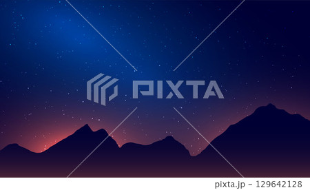 cosmic inspire stunning starry night sky banner with mountain and stars 129642128