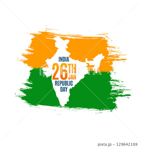 brush stroke style republic day background with indian map brush stroke style republic day background with indian map 129642189