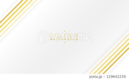 eye catching elegant white backdrop wallpaper with golden diagonal lines 129642239