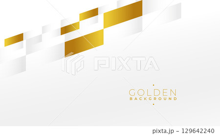 modern and elegant white and golden banner for presentation 129642240