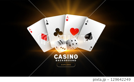 realistic casino dice banner with poker ace card design realistic casino dice banner with poker ace card design 129642249