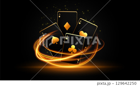 dark casino ace card gambling banner with light streak effect dark casino ace card gambling banner with light streak effect 129642250