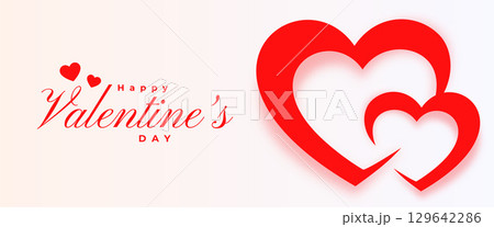 romantic valentines day social media post banner with lovely hearts 129642286