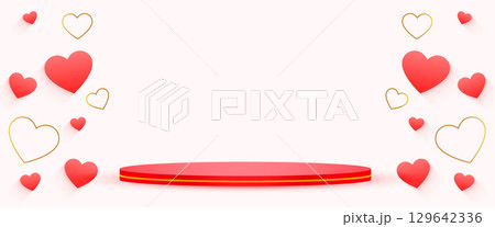 3d podium platform banner for valentines day saint feast 129642336