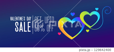happy valentines day sale banner with offer coupon and lovely hearts happy valentines day sale banner with offer coupon and lovely hearts 129642400