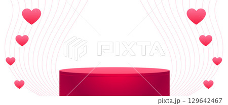 special holiday and event banner for valentines day with podium platform special holiday and event banner for valentines day with podium platform 129642467