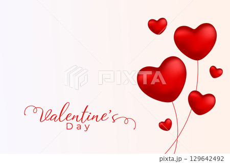 valentine's day event background with heart balloon valentine's day event background with heart balloon 129642492