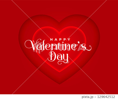 romantic valentine's day paper style red background romantic valentine's day paper style red background 129642512