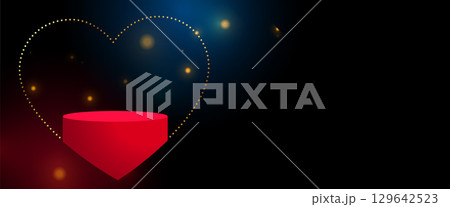 valentines day greeting banner with 3d podium platform design valentines day greeting banner with 3d podium platform design 129642523