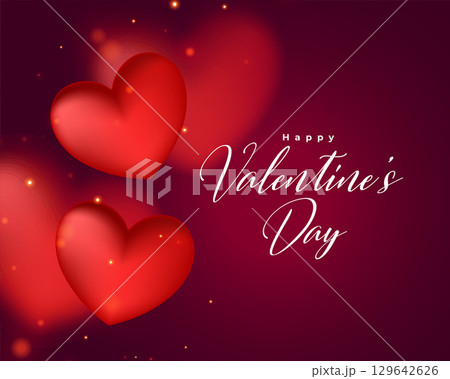 blur style valentines day romantic card with lovely hearts 129642626