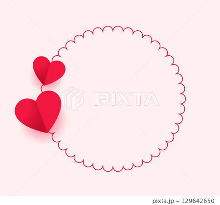 paper style valentines day greeting card with text space 129642650