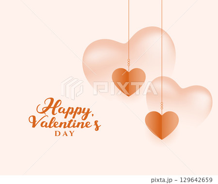 hanging style paper hearts for valentines day celebration 129642659