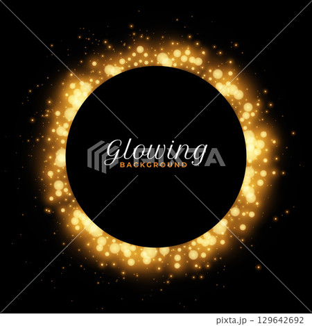 abstract and glowing particle dark background with golden light effect abstract and glowing particle dark background with golden light effect 129642692