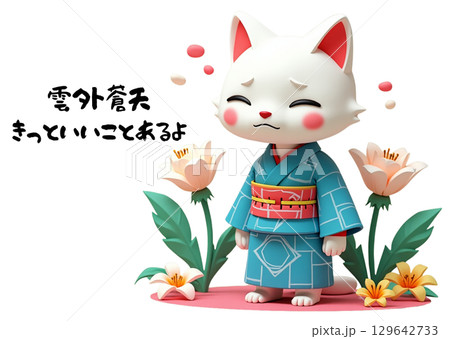 猫ちゃんも泣きたいことがありながらも生きています　メッセージ付きポストカード 129642733