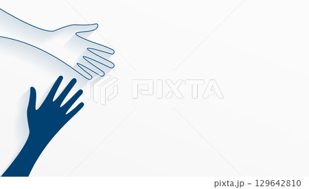minimal volunteer team joining hand banner with text space minimal volunteer team joining hand banner with text space 129642810