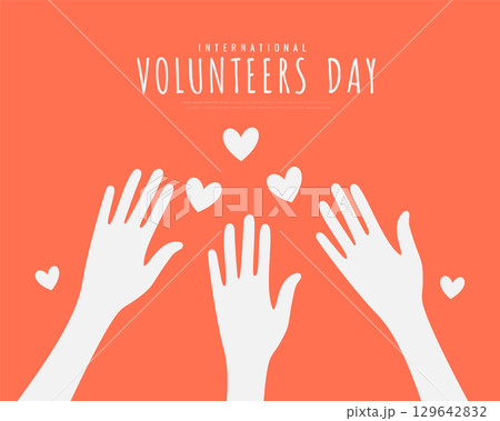 international volunteers day hands up background for health camp 129642832