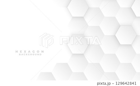 3d style modern hexagonal pattern white background for business backdrop 129642841