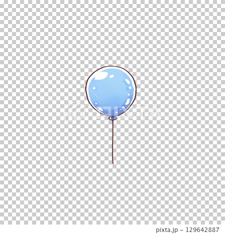 青い風船、イラスト、素材、装飾、背景なし 129642887