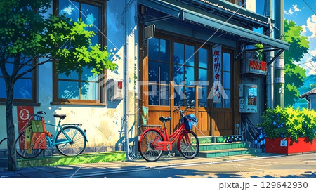 レトロな風景イラスト 129642930