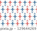 青と赤のシンプルなアウトドア模様 129644269