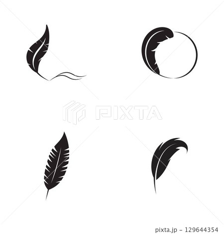 Feather logo vector template Feather logo vector template 129644354