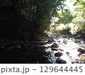 川の流れと落ち葉 129644445