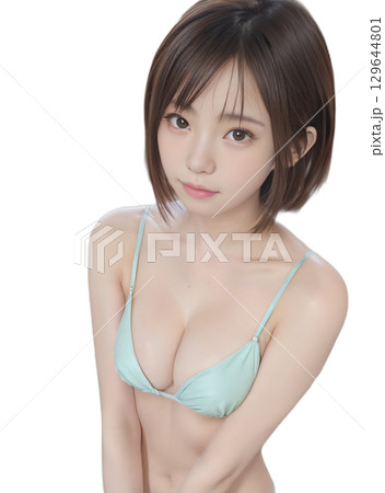 水着姿の若い女性 129644801