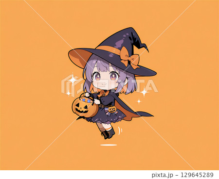 ハロウィンの仮装をした女の子 ハロウィンの仮装をした女の子 129645289
