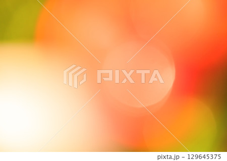 Defocused natural background of green and red colors. Abstract natural defocused lights. 129645375