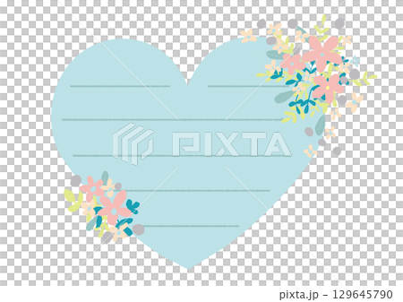 可愛い見出しにも使える花のハート 可愛い見出しにも使える花のハート 129645790