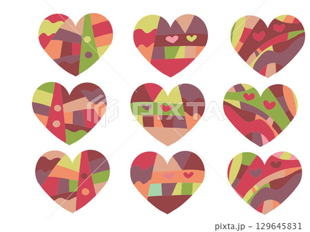 カラフルなハート カラフルなハート 129645831