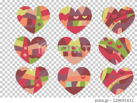 カラフルなハート カラフルなハート 129645831